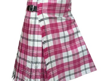 Ailsa Pink Tartan Kilt For Men - 8 Yard Scottish Highland Traditional Styling