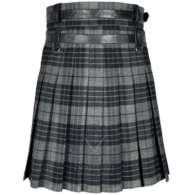 Modern Grey Watch Utility Kilt – Stylish Hybrid Tartan Kilt for Men – Custom Grey Tartan Utility Kilt – Heavy Duty Hybrid Scottish Work Kilt