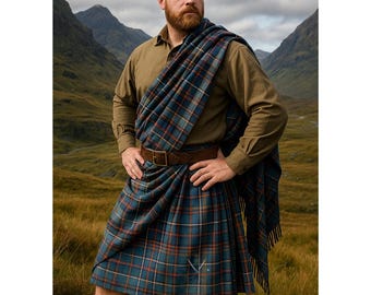 Heavy Acrylic Wool Kilt – 16oz Unstitched Highland Wrap, 50+ Tartans