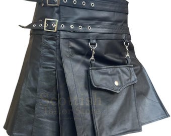 Kilt aus schwarzem Leder - Kilt aus der schottischen Highlands