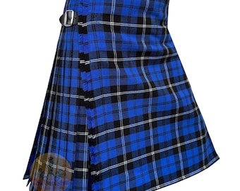 Clan Ramsay Blue Tartan Kilt: 8 Yard Heavyweight Scottish Kilt