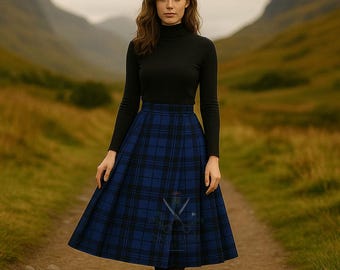 Highland Women’s Long Tartan Maxi Skirt - Scottish Plaid Wrap Kilt - Available in 50+ Tartans