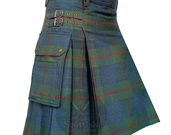 Barclay Hunting Ancient Tartan Utility Kilt: Modern Tactical Scottish Kilts For Men