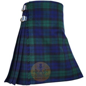 Black Watch Tartan Kilt: 8 Yard Acrylic Wool Highland Kilt