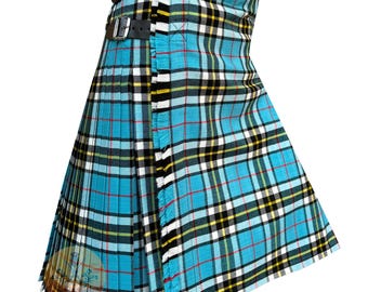 Clan Thompson blå tartankilt: Traditionell skotsk höglandsdräkt