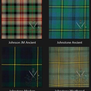 Johnson JM Ancient Tartan Great Kilt - Johnstone Ancient Great Kilt - Johnstone Modern Great Kilt - Johnstone Weathered Tartan Great Kilt