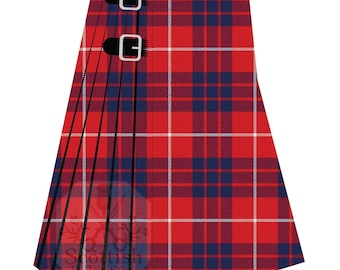 Clan Hamilton Red Modern Tartan Kilt: Traditional Scottish Highland 8-Yard Kilt For Men