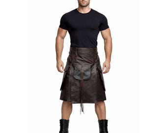 Dark Brown Leather Utility Kilt Front Sporran – Scottish Traditional Wear For Men