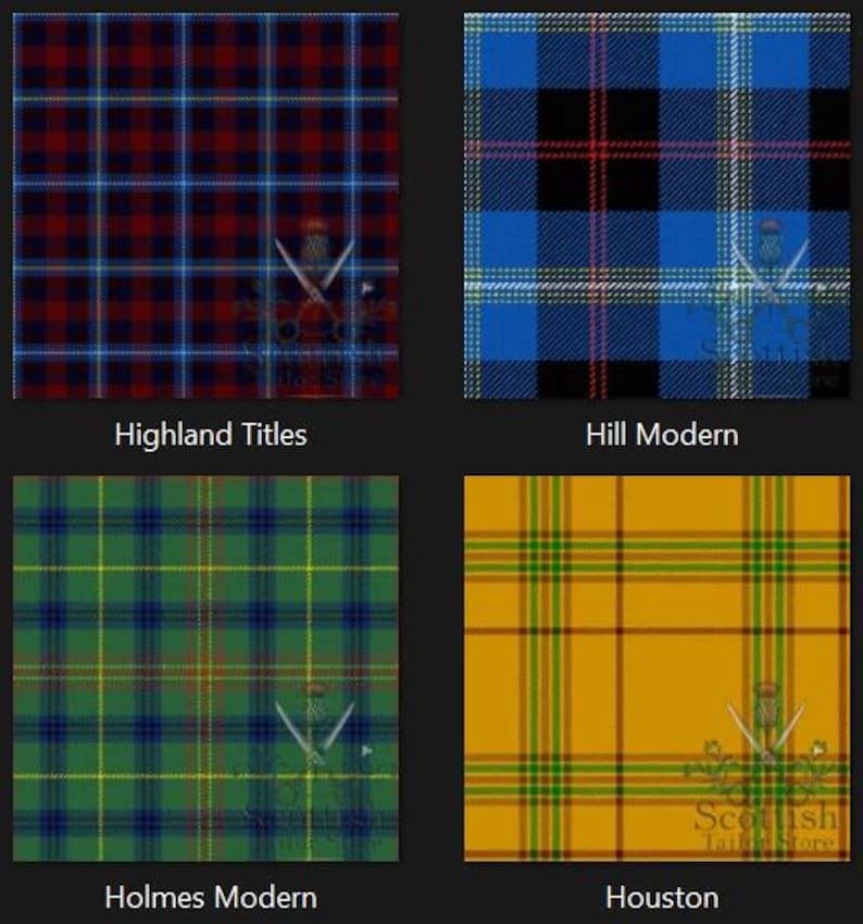 Highland Titles Tartan Great Kilt - Hill Modern Tartan Great Kilt - Holmes Modern Tartan Great Kilt - Houston Tartan Great Kilt For Men