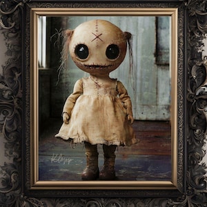 Seltsame Wand Kunst hässliche Puppe Digital Download Druck GRUNGE gruselige Mädchen Fotografie Druckbare seltsame Haunted Puppe Horror Fan Geschenk, seltsame Karte