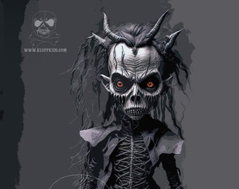 Creepy Devil Voodoo Doll Print Digital Instant Download DIY Witchcraft Occult Black Arts Printable