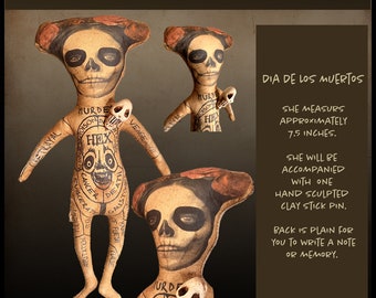 Day of the Dead Doll Poppet Curse Voodoo Doll Gag Gift For Best Friend Divorce Cathartic Gift Hex Voodoo for Co-worker Gift for Her Fun Gift