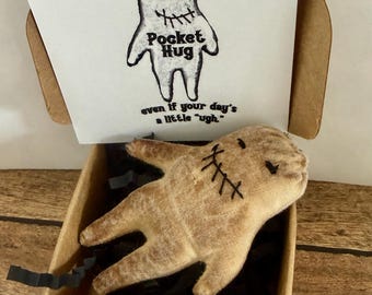 Muñeco de bolsillo suave y pequeño, hecho a mano, regalo de autocuidado, recordatorio de "te extraño", coleccionable