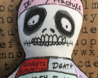 Color Voodoo Doll for Hexing, Poppet Doll with Skull Pin head Gift for Boyfriend, Revenge Doll for Divorce, Gift for Best Friend, Weird Gift