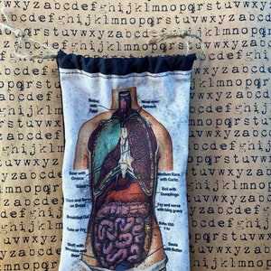 Caníbal Hannibal Lecter Spice Stash Bag Tarot Card satchel o Rune Bag, Gris Gris, Escondite Lugar Regalo único Adivino Gitano