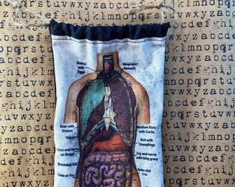 Cannibal Hannibal Lecter Spice Stash Bag Tarot Card satchel or Rune Bag, Gris Gris, Hiding Place Unique Gift Fortune Teller Gypsy
