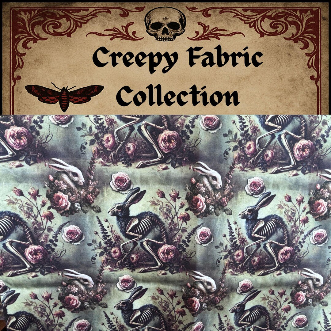 Macabre Nature Art Fabric Original Dark Cottagecore Pattern Quilt ...