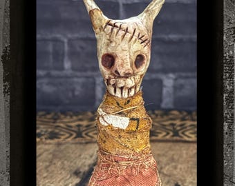 Muñeca artística única, escultura gótica de arcilla, pequeña muñeca espeluznante de diablo, objeto coleccionable de gabinete de curiosidades, casa de muñecas en miniatura para niños