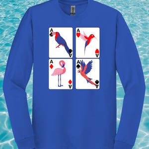 t-shirt thème oiseau cadeau d'anniversaire pour elle oiseau pour lui t-shirt graphique oiseau cartes à jouer t-shirt amusant d'été pour petite amie t-shirt observateur d'oiseaux