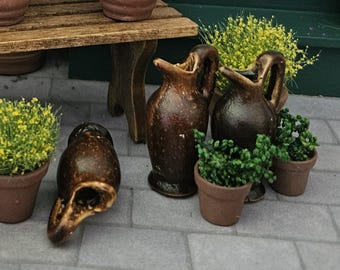 Dark Brown Jug Miniature 1:12 Scale