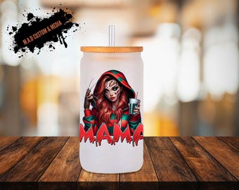 Halloween Mama's 16oz Frosted Glass