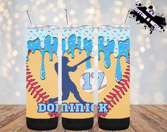 Personalize Baseball Drip Tumbler