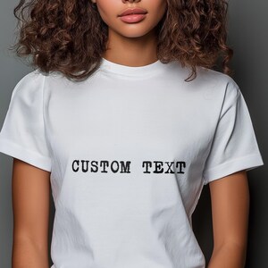 T-shirt avec texte personnalisé : citation personnalisée, mélange unisexe de coton et de polyester
