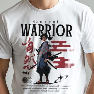 Anime Samurai Warrior T-Shirt: Japanese Vintage Style Graphic Tee