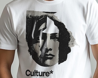 Abstract Face Art T-Shirt, Modern Graphic Tee