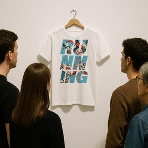 Running Graphic T-Shirt For Runners And Athletes, Pop Art Inspired Bold Typography Tee, Activewear Shirt Gift For Fitness Lovers Men Women