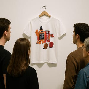 Jack and Coke grappig drinkt-shirt, cartoon whisky en frisdrank duo graphic tee, uniseks barhumorshirt, cadeau voor feestliefhebbers en vrienden