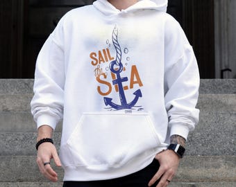 Hoodie nautisch anker, Sail the Sea, oceaanavontuur