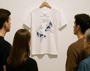 Koi Fish Graphic T-Shirt, Japanese Zen Art, Unisex Fit