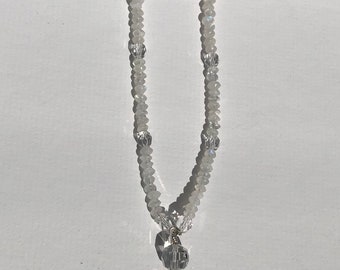 Moonstone Czech Glass Bead Shell Necklace