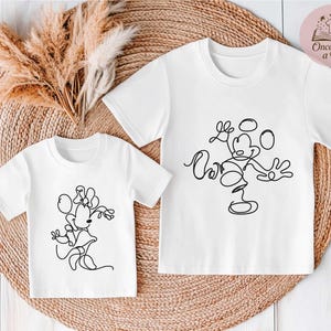 Mickey and Minnie Draw T-Shirt, Mickey and Minnie Sketch T-Shirt, Best Dad Gifts, Mickey Minnie Shirt, Disney Family Vacation, Kids Sweater