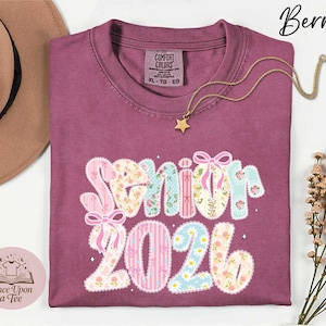 Comfort Colors® Coquette Lace Graduation Senior 2026 T-Shirt, Class of 2026 Senior Tee, Graduate 2026 Shirt, High School Senior Year Shirt