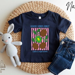 Good Vibes Only Like a Ripe Kiwi T-Shirt, Comfort Colors® Summer Kiwi Shirt, Summertime Funny Fruit Tee, Summer Vibes Fruit T-Shirt
