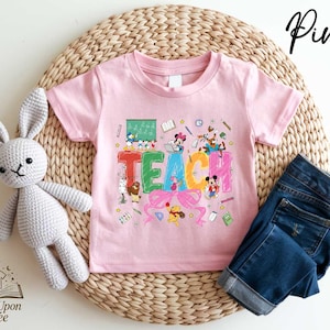 Teach Shirt, Coquette Disney Characters T-Shirt, Teacher Life Gift, Coquette Teach, Mickey and friends Sweater, Teach Shirt,Gift for Teacher