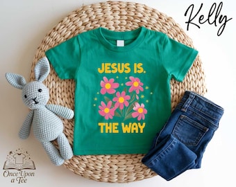 Jesus is The Way Kids Shirt, Comfort Colors® Jesus is The Way T-Shirt, Bible Verse Youth Shirt, Christian Toddler Shirt, Religious T-Shirt