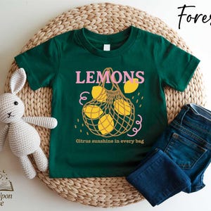 Lemon Citrus Sunshine in Every Bag Toddler T-Shirt, Lemon Kids Tee, Lemon Fruit Youth Shirt, Summertime Lemons Kids Shirt, Summer Fruit Tee