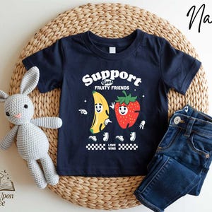 Fruity Friends Baby Tee, Lgbtqia Pride Parade T-Shirt, Gay Rights Tee, Pride Shirt, Lgbtq+ Fruity Friends Tee, Happy Pride Month T-Shirt