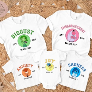 Inside Out All Characters Family Tee, Emotion Anxiety Ennui Joy Disney T-Shirt, Inside Out Family Matching Tee, Inside Out Family Trip Shirt
