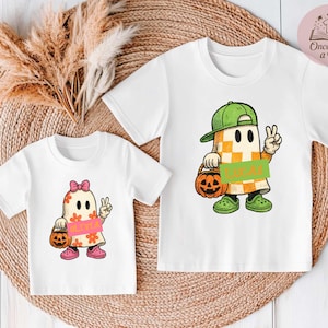 Personalized Halloween Name Kid Shirt, Custom Kids Halloween T-Shirt, Custom Halloween Ghost Shirt for Kids, Toddler Matching Halloween Tee