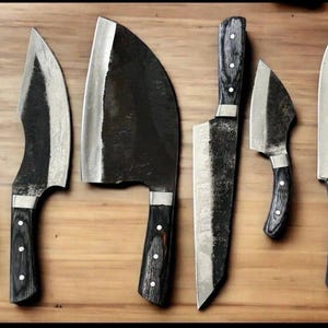 6 Pcs SERBIAN Hand Forged Carbon Steel Chef Knife Set, Steel Knife Set, BBQ Knife Set, Gift For Husband, Kitchen Knife Set, Gift For Him