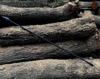 Handmade Black Steel Spear | Decorative Medieval Spear | Collectible Polearm | Viking Style Display