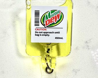 Mountain Dew IV Bag Badge Reel: Caffeine Lover Gift