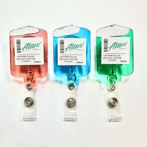 Alani Nu IV Bag Badge Reel – Retractable ID Holder for Nurse, RN, Tech – Swivel or Belt Clip – Caffeine Lover Gift for Work