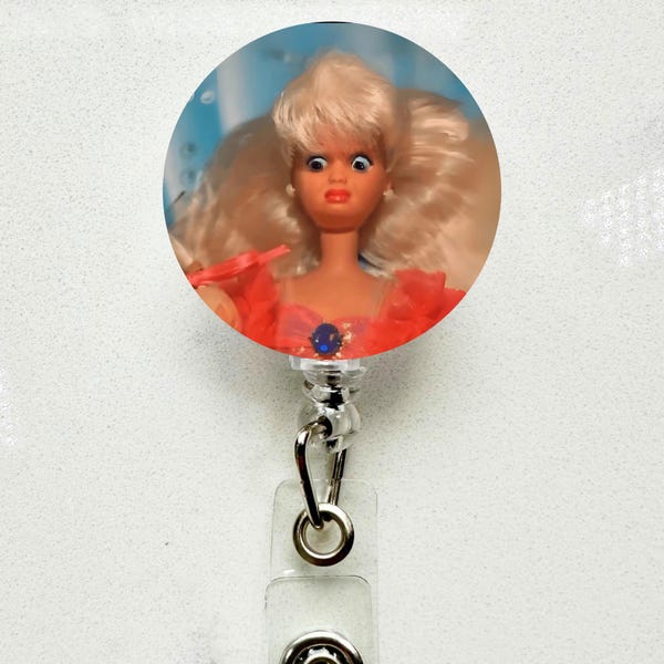 Funny Cringe Doll Meme Badge Reel – Retractable Work ID Clip