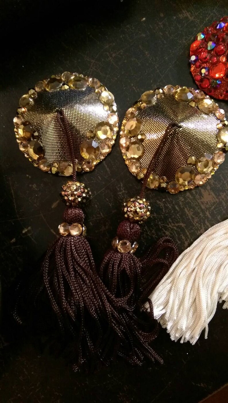 Custom Round Rhinestone Burlesque Pasties Made To Order By Etsy