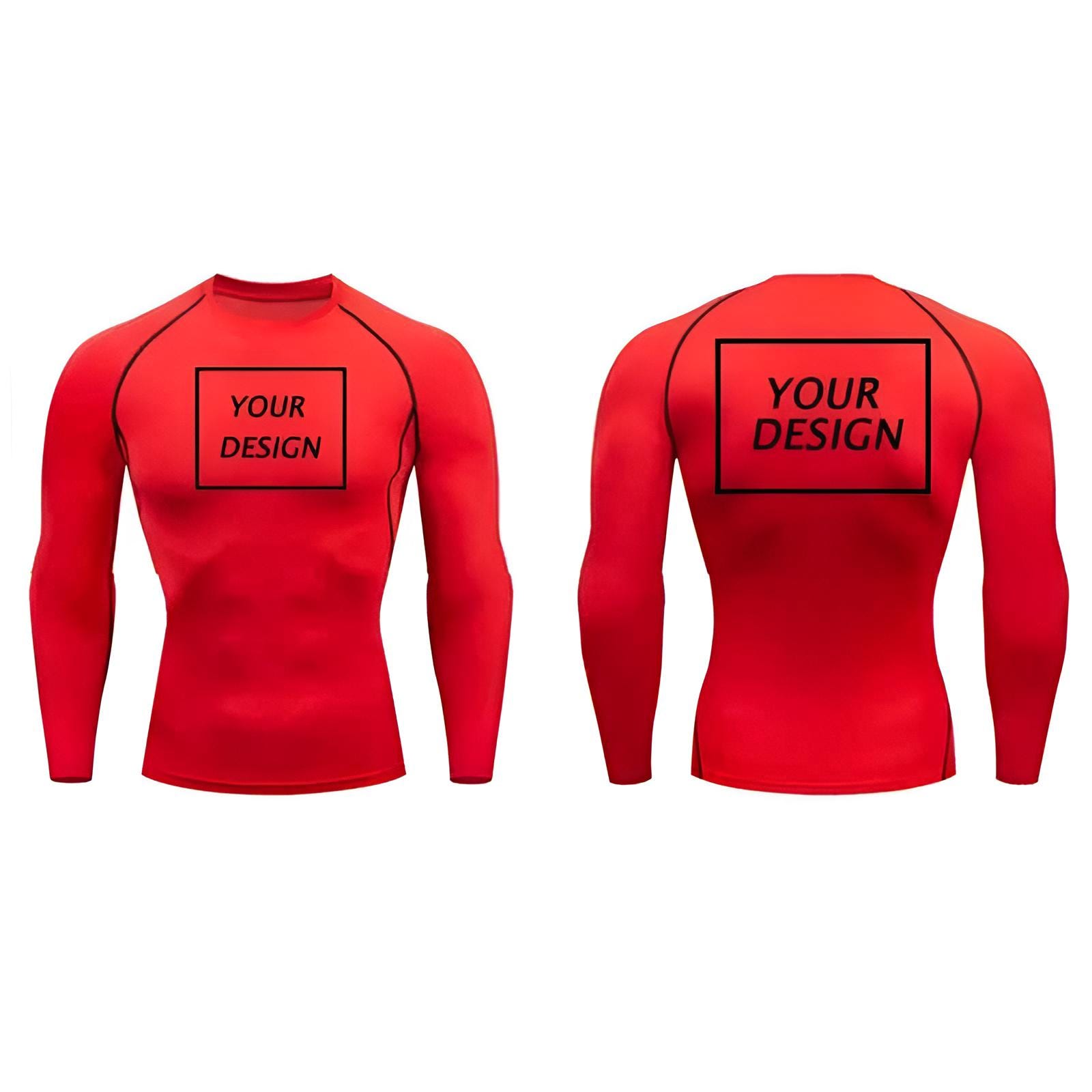 Men’s Custom Compression Shirt Long Sleeve Rash Guard | Personalised ...